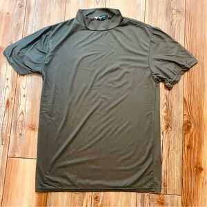 Women’s gray short sleeve layering top.  Size Medium. Silky stretch material.